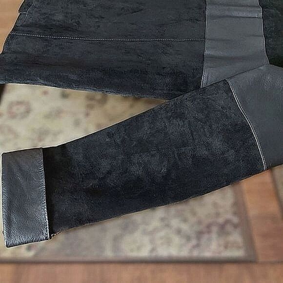 Vtg Massimo black suede and leather paneled jacket - Picture 12 of 12